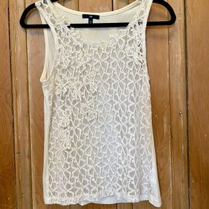 Gap White Lace Tank Top
